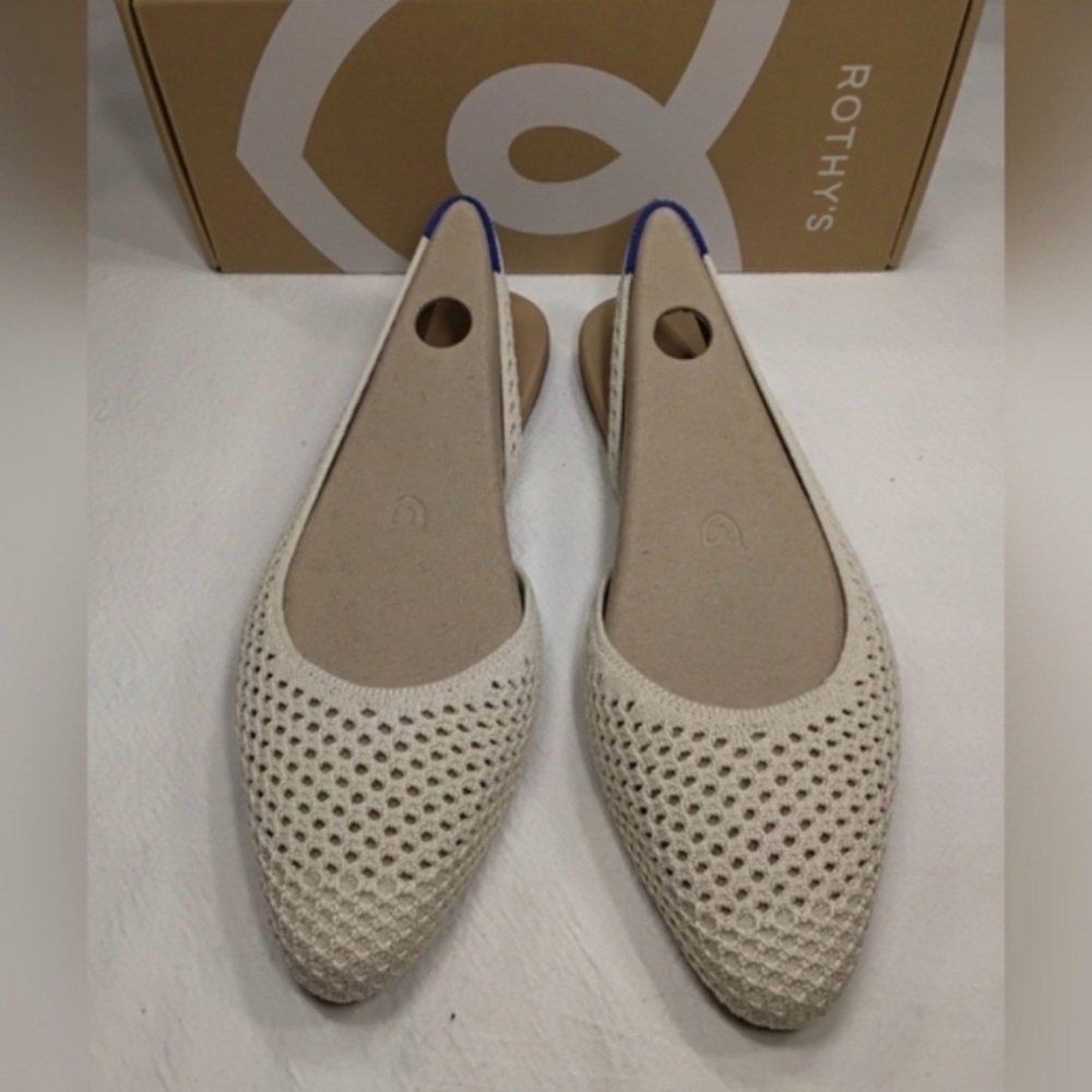 Rothy's Slingbacks in Off White Mesh size 9. NWT